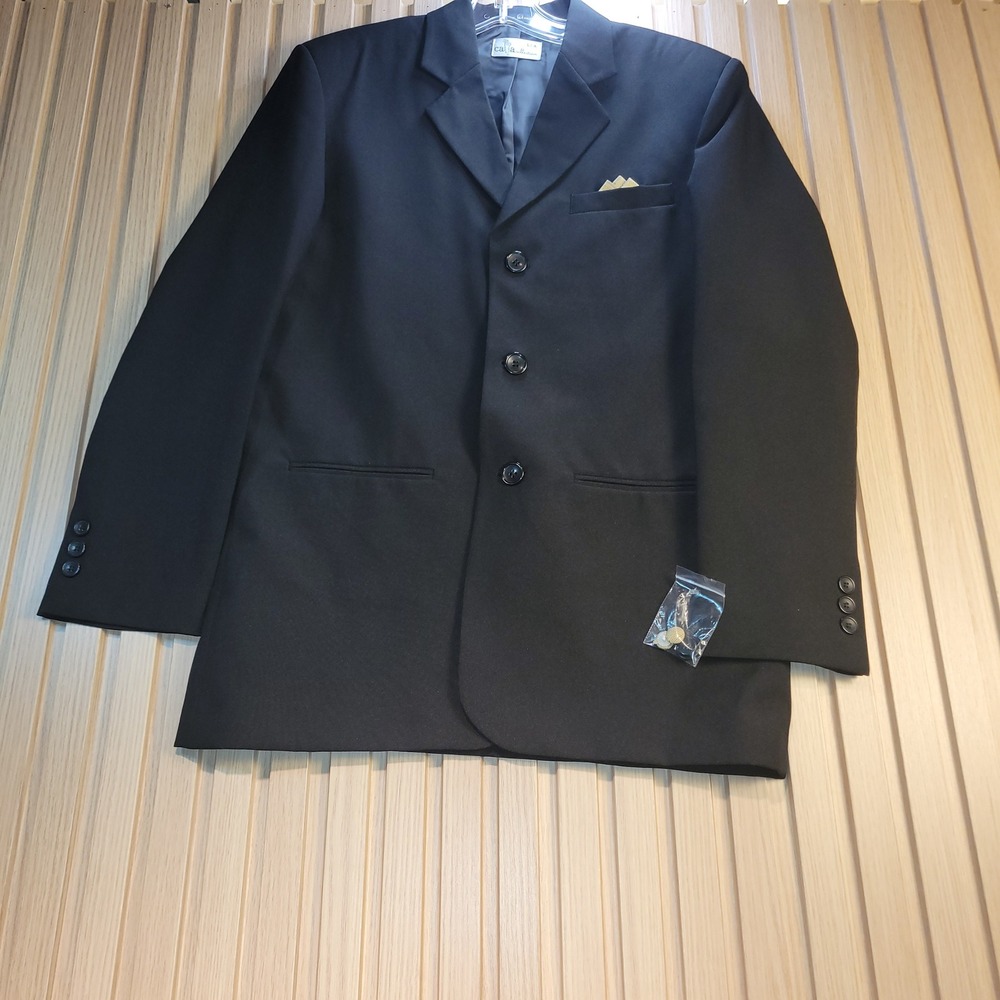 Calla Collection USA Boys Black Formal Blazer Jacket Three Button Size 14